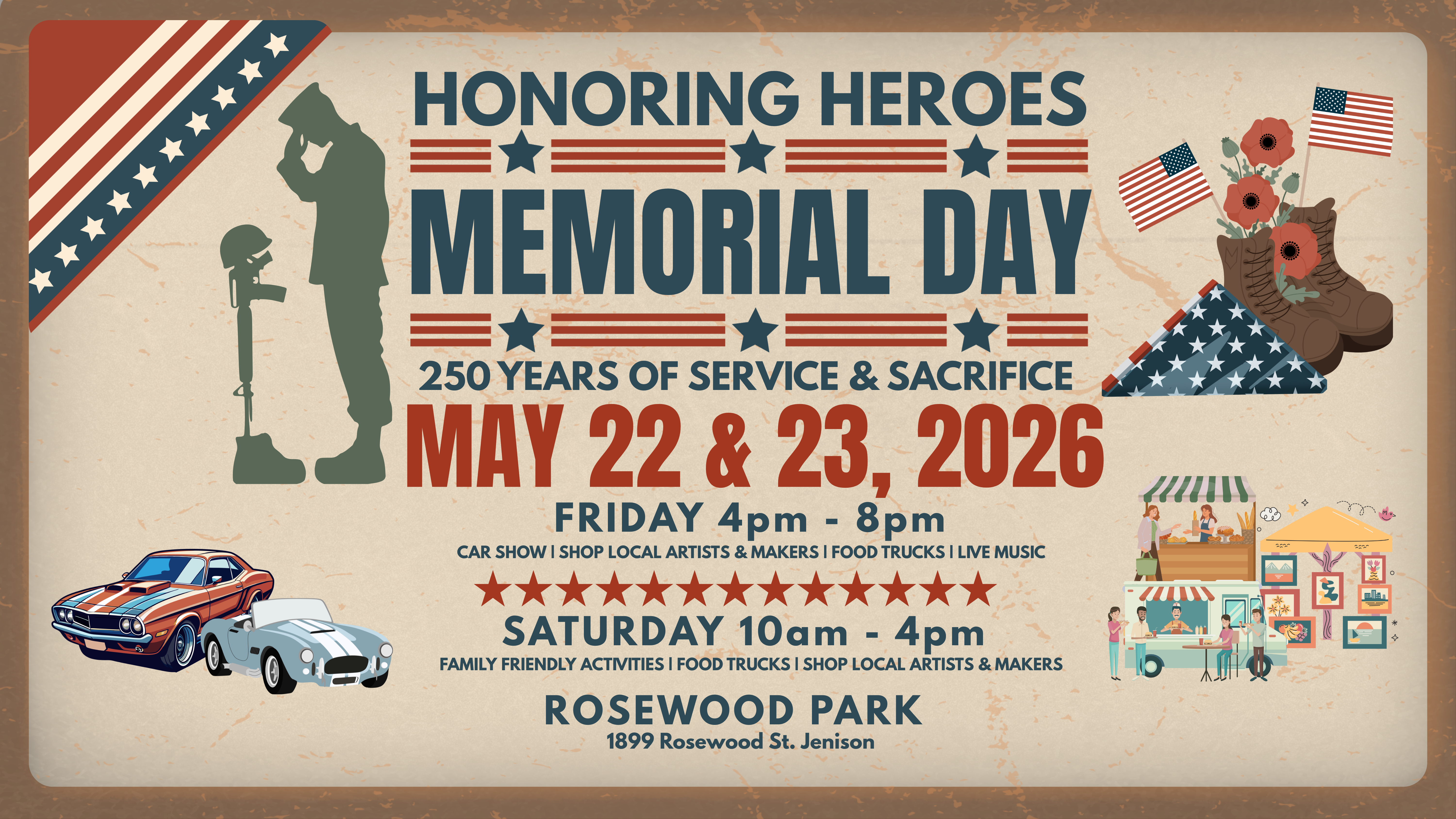 Graphic of upcoming Memorial Day events